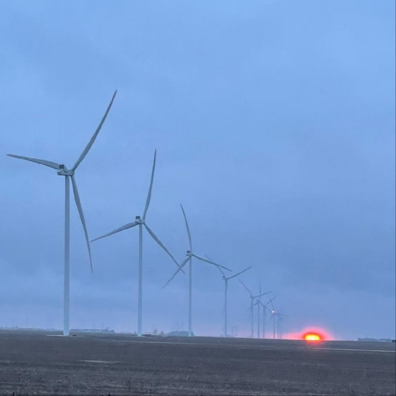 Sunset with Windmills