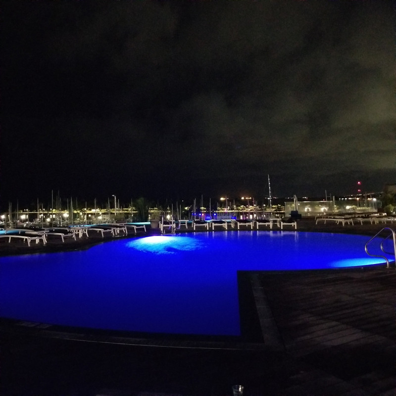 Infinity pool Waikiki at night