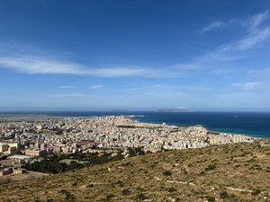 Trapani from the road on the way to Erice