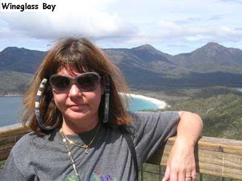 M at Lookout over Wineglass Bay, Freycenet NP, Tasmania