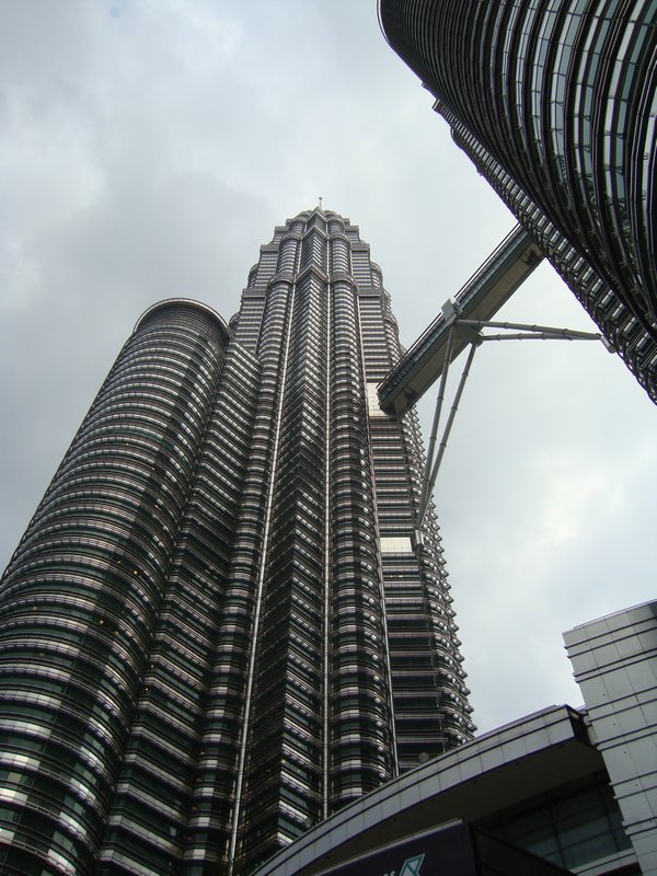 Petronas Towers and Skybridge from Ground Level
