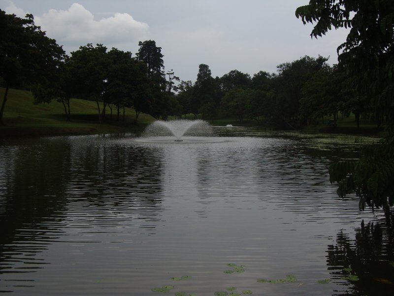 The fountain at Mac Ritchy Reservoir