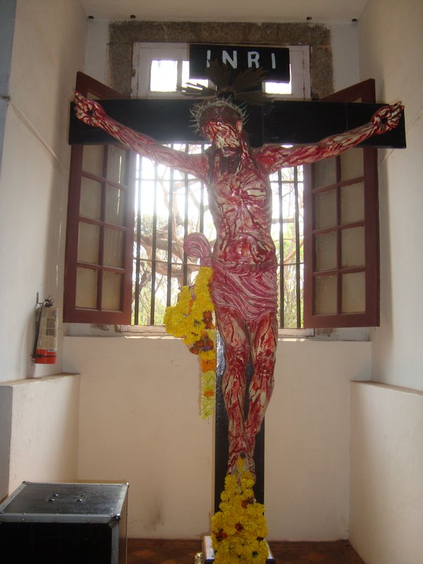 A Gory Crucifix at Basilica of Bom Jesus