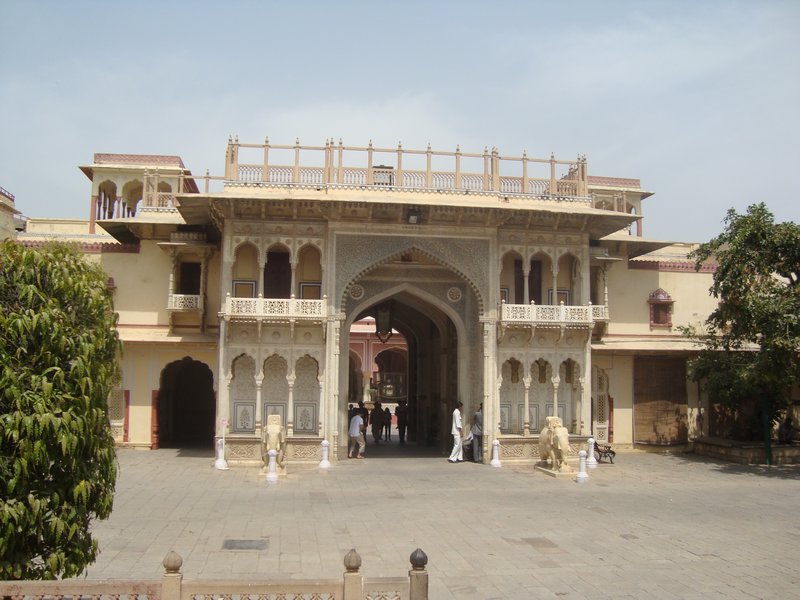 Ciy Palace Main Gate Flanked by Elephants