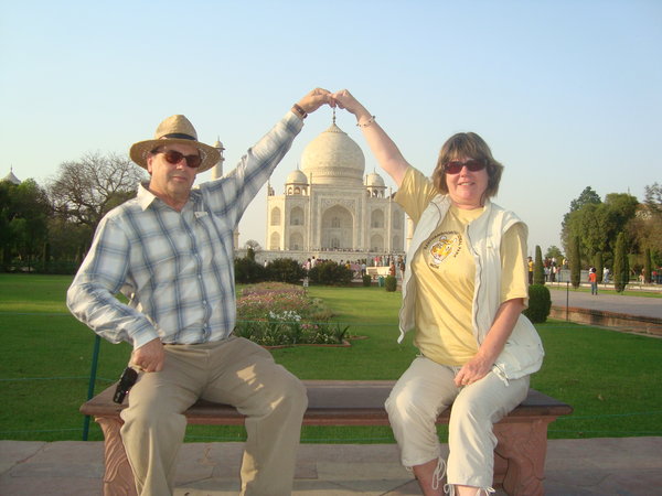 M and D at the Taj in the Evening