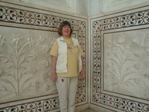 M at the Taj Mahal - Standing in front of the Beautiful Facade