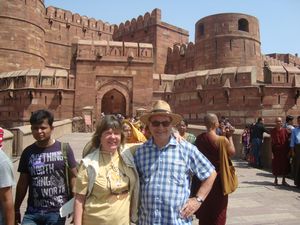 M and D outside The Red Fort