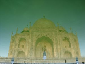 Taj Mahal Reflected in the Water at Dusk