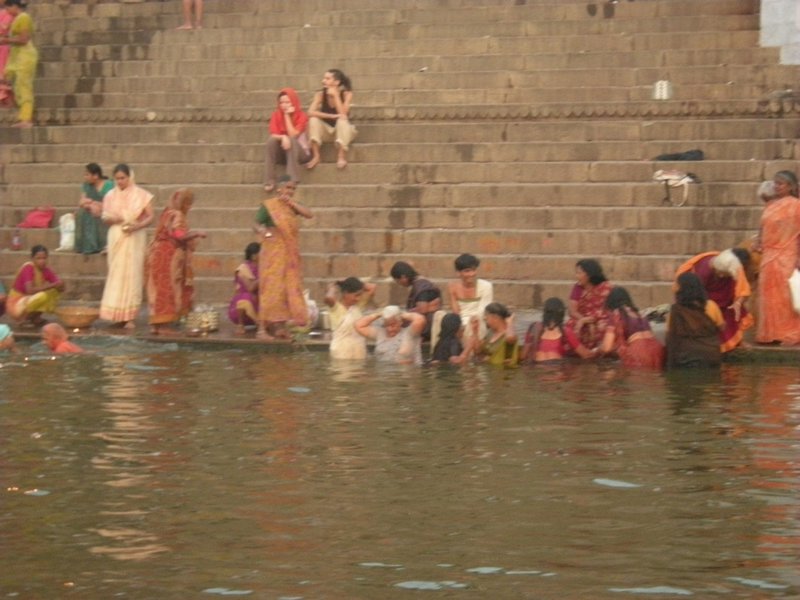 Pilgrims Bathing in the Sacred Ganga Water