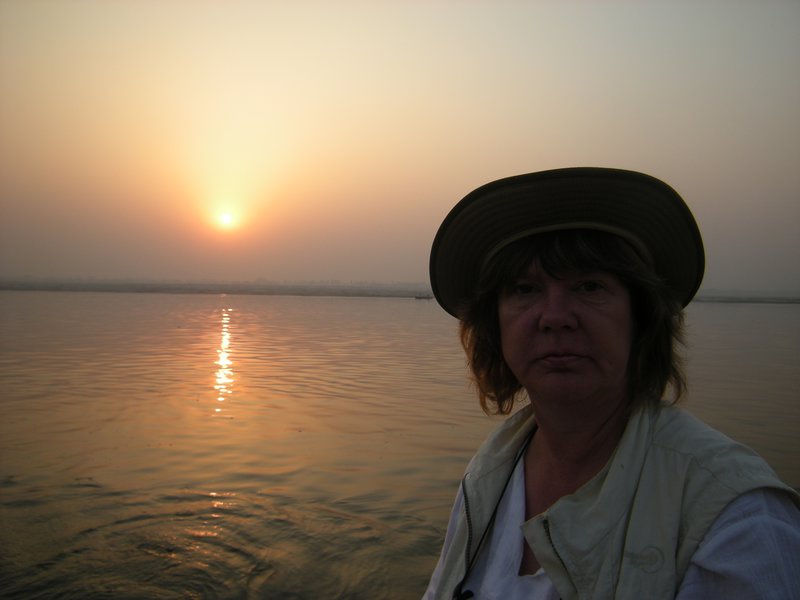 M on Tour Boat at Sunrise, Ganges River