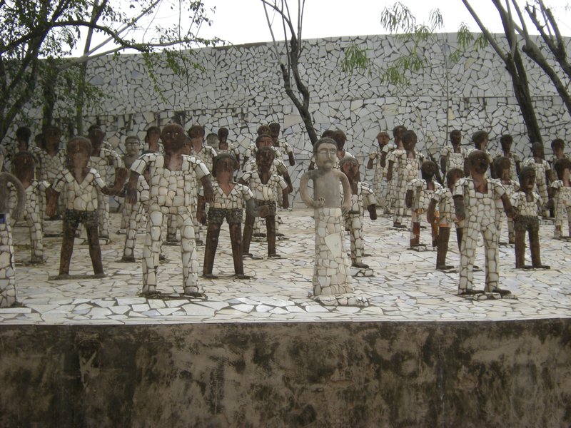 Statues made out of Tiles and Crockery