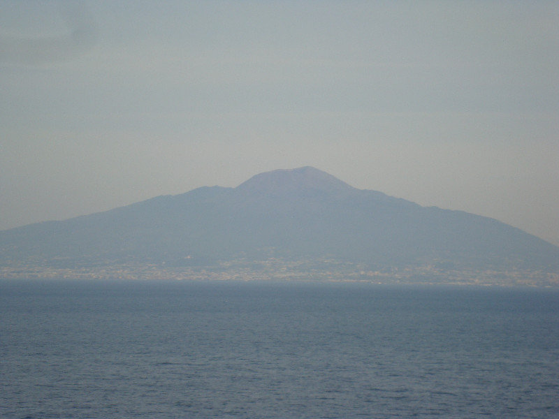 A Hazy Mt Vesuvius from Villa Comunale