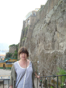M with Sorrento  cliffs in the background.