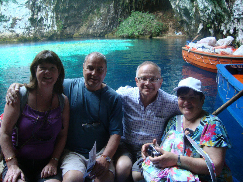 M and D, Louise and Maurice on the Row Boat at Cave of the Nymphs