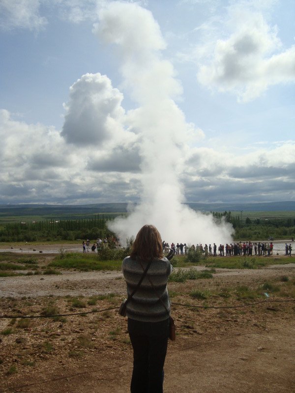 099 M In front of Strokkur as it Blows