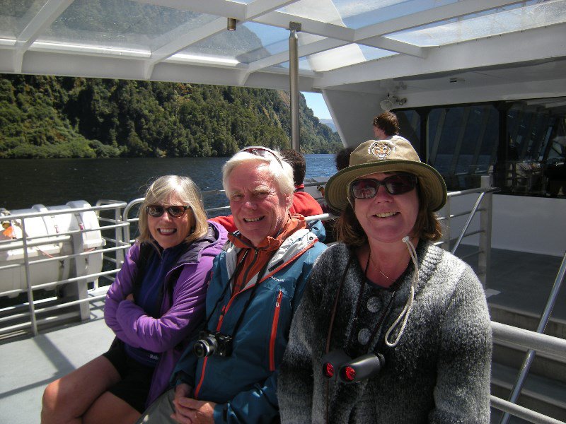 68. M, Marjorie and Mike on Doubtful Sound Cruise