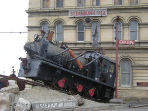 66. Steampunk HQ Building with Steam Engine