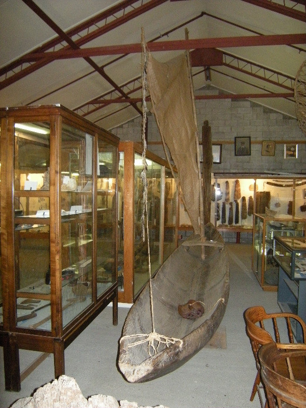 50. Waka with Sail, Okains Bay Museum