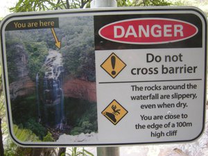 64. Danger Sign at Wentworth Falls