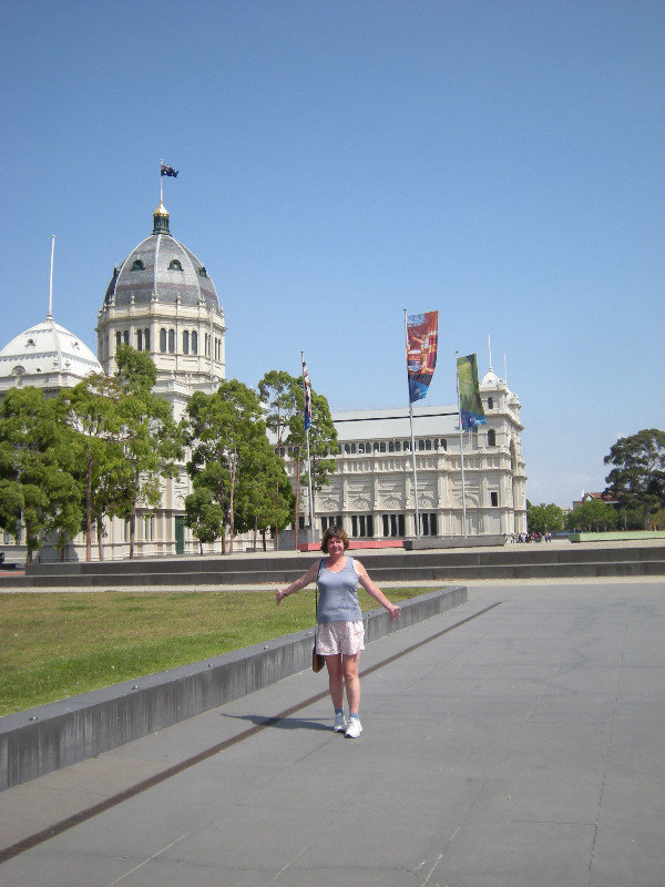 8.  M in Carlton Gardens with Royal Exhibition Building Behind