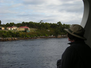17.  M Admiring the  Holiday Homes in Macquarie Harbour
