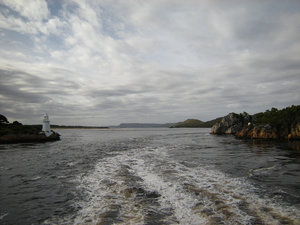19.  Looking Back to Hells Gate, Entrance Island Lighthouse on Left and Bonnet Island  Lighthouse in the Distance