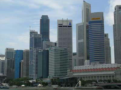 Singapore -Merlion and Downtown