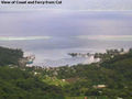Tahiti - View of Coast and Ferry from Col