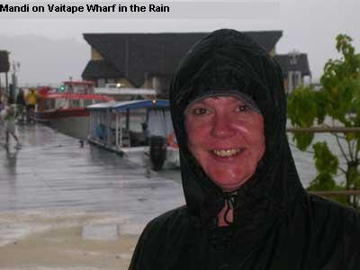 Bora Bora - M on Vaitape Wharf in the Rain