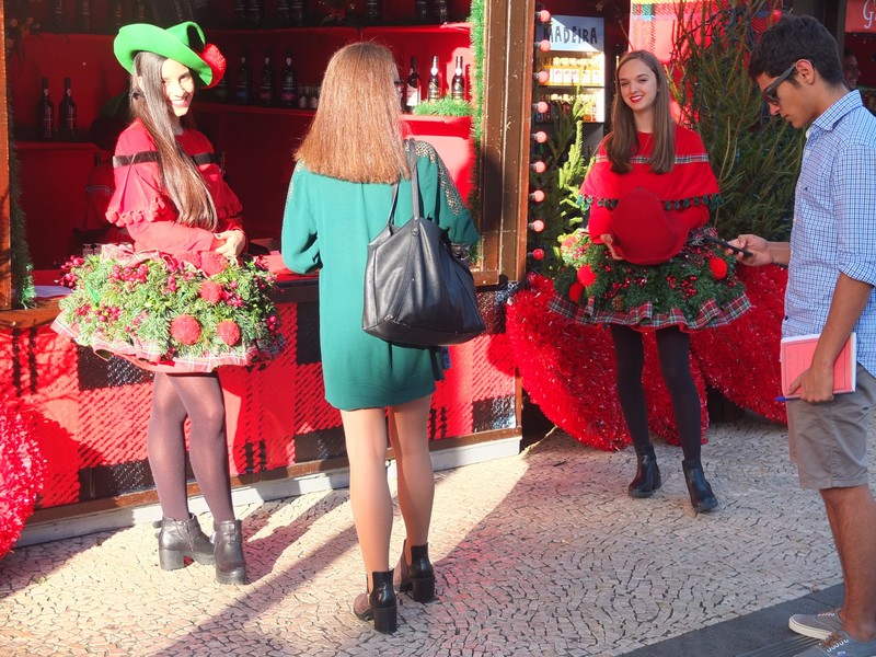 7.   Girls in Christmas Dress at the Xmas Market in Funchal