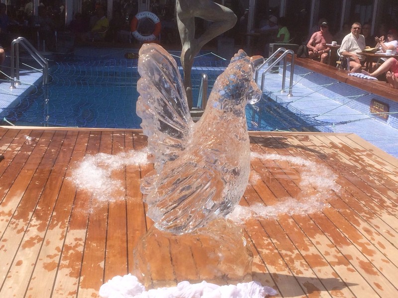 4.  Ice Carving on Pool Deck