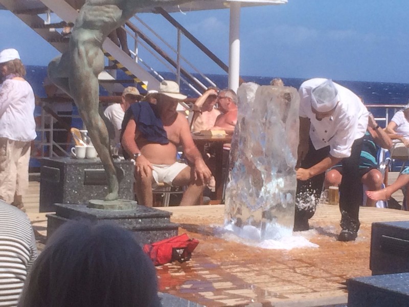 1.  Ice Carving on Pool Deck