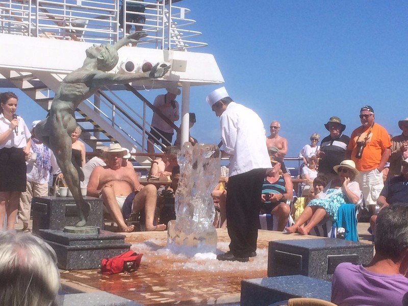 2.  Ice Carving on Pool Deck