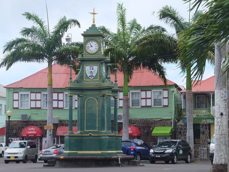 6.  The Clock Tower, at The Circus, Basseterre