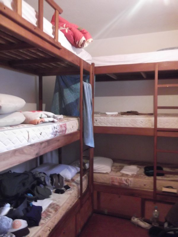 Three tier bunk beds (& no air con!)
