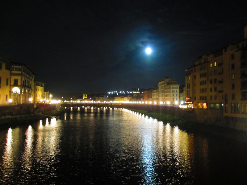 Moonlight on the river Arno