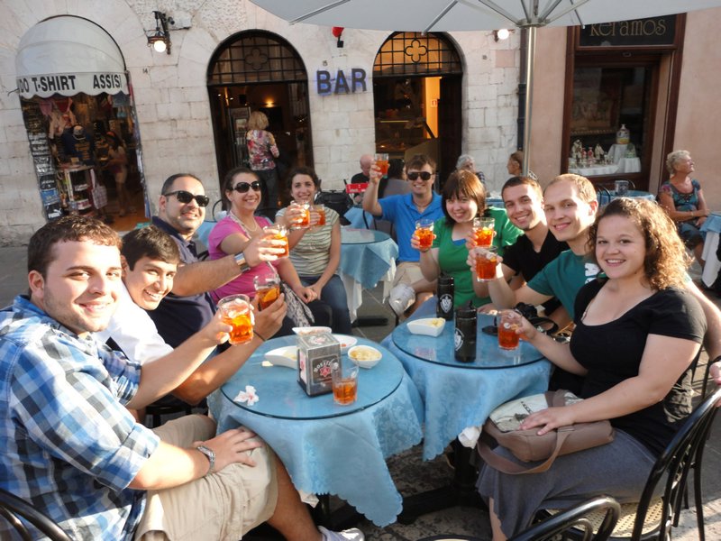 Enjoying a Spritz with the group