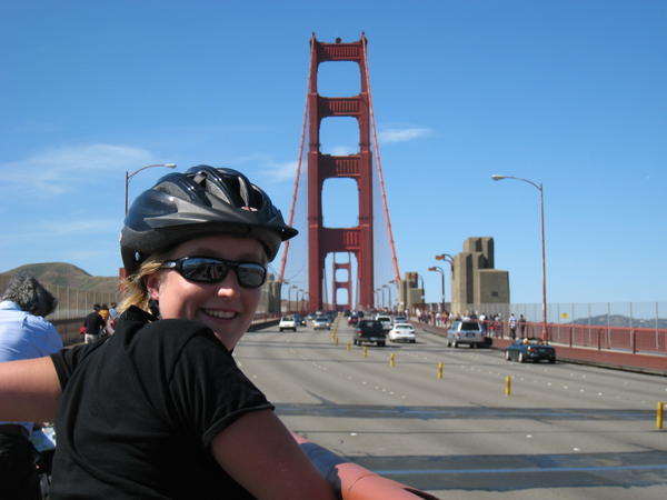 Cycling over the bridge!