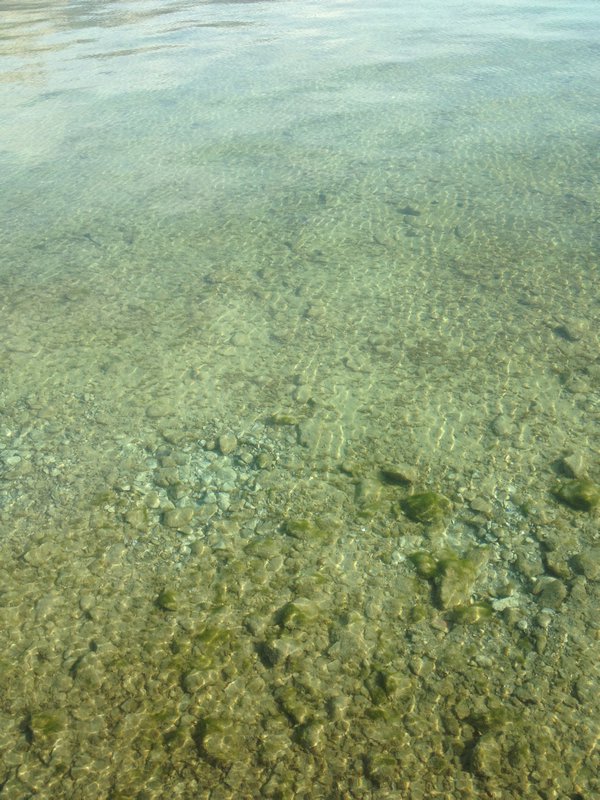 The crystal clear water