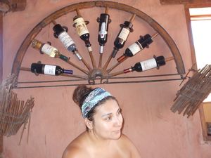 P with the wine wheel...it got a bit depleted by our group :)