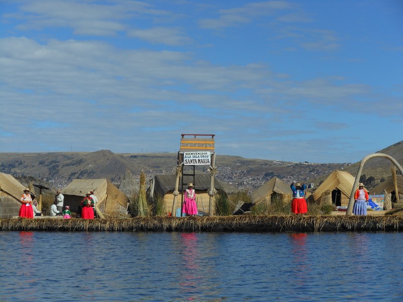 View of Uros island as we were approaching