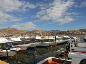 Heading to the boat to see Lake Titikaka from Puno