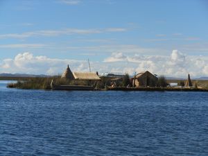 View of Uros leaving the island