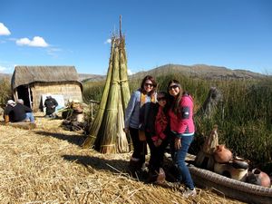 On the floating island of Uros