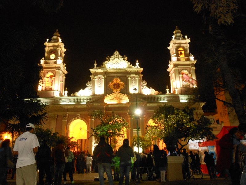 Salta Cathedral by night