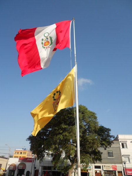 Peru and local flag