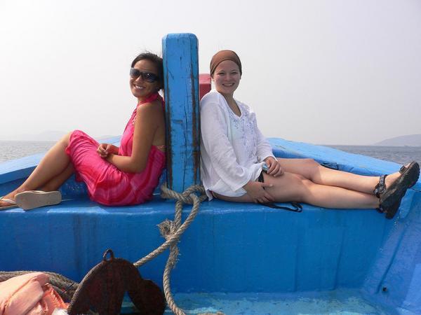 Me and Alex chilling on the boat after diving