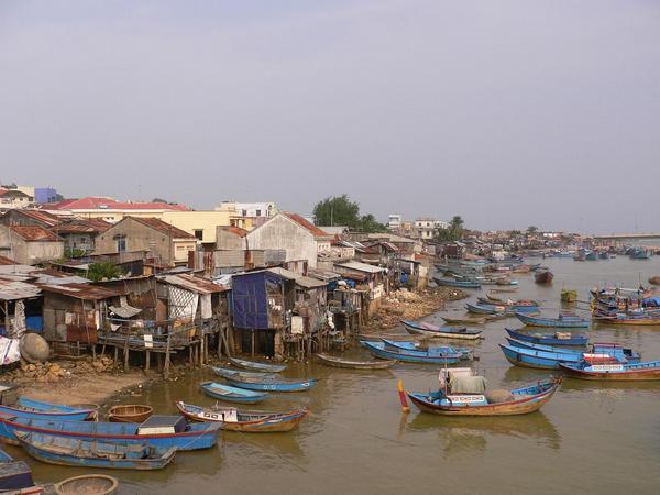Local fishing huts by the river