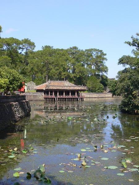 The emperor's boating lake and pavillion in his tomb