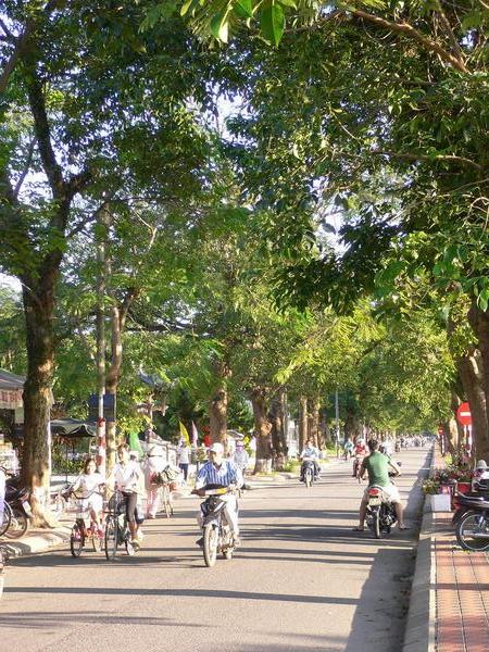 Tree-lined streets of Hue